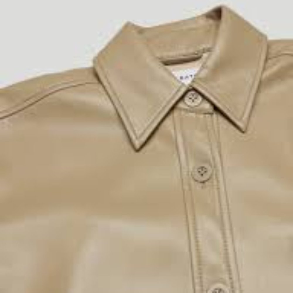 Aritzia Babaton Pelli Shirt Jacket in taupe/beige, size Small - Picture 2 of 2